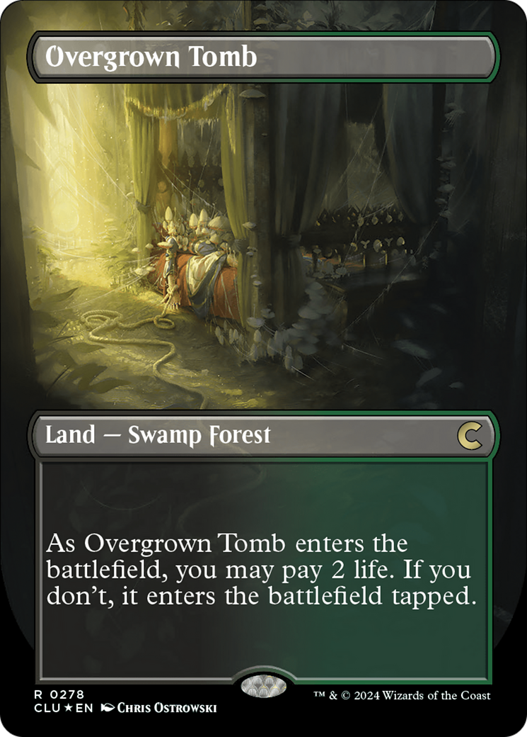 Overgrown Tomb (Borderless) [Ravnica: Clue Edition] | Nerdhalla Games