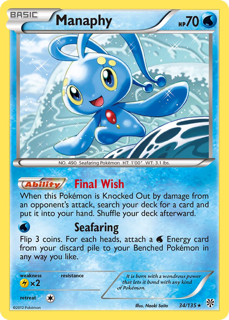 Manaphy (34/135) [Black & White: Plasma Storm] | Nerdhalla Games