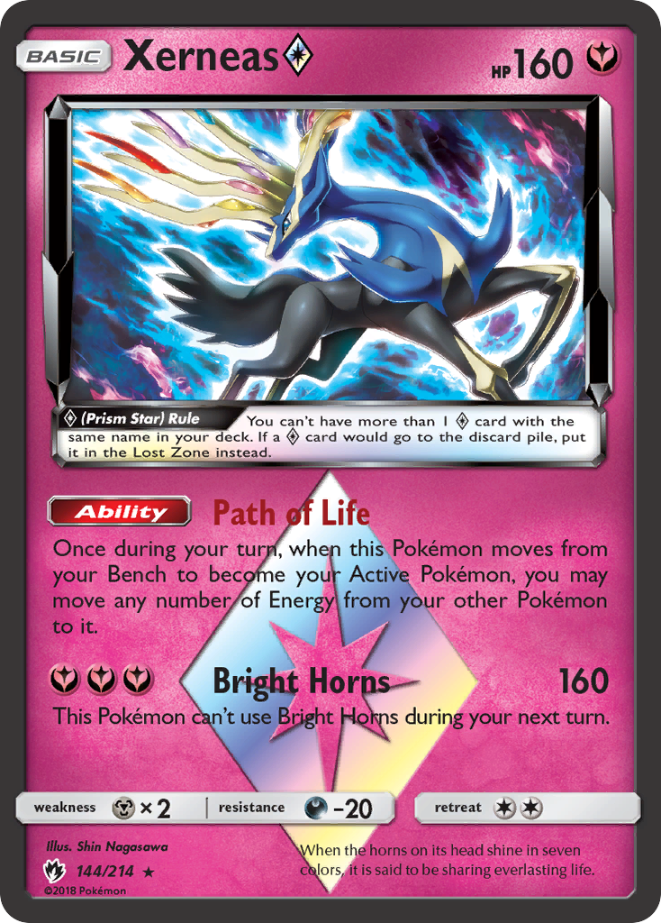 Xerneas (144/214) (Prism Star) [Sun & Moon: Lost Thunder] | Nerdhalla Games