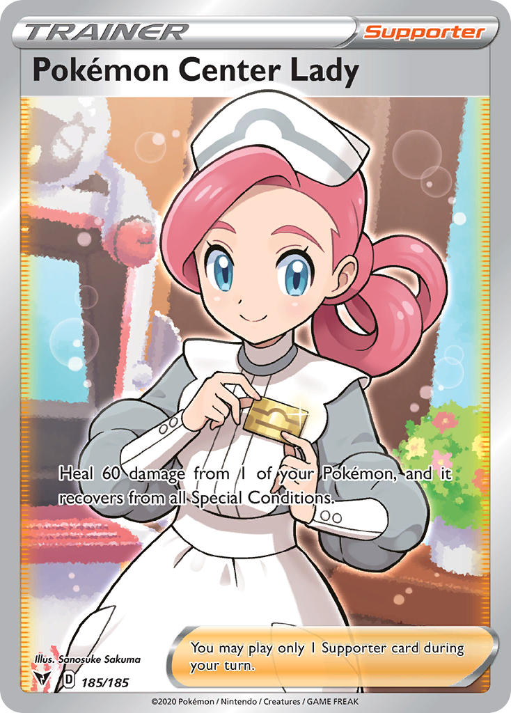 Pokemon Center Lady (185/185) [Sword & Shield: Vivid Voltage] | Nerdhalla Games