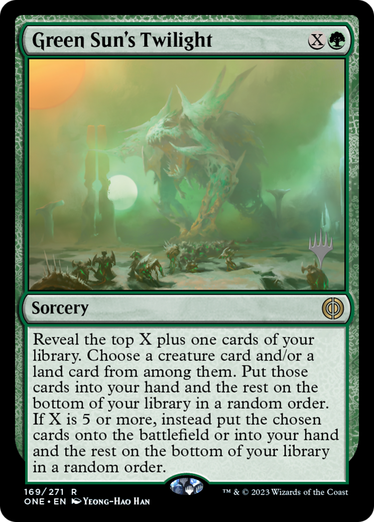 Green Sun's Twilight (Promo Pack) [Phyrexia: All Will Be One Promos] | Nerdhalla Games