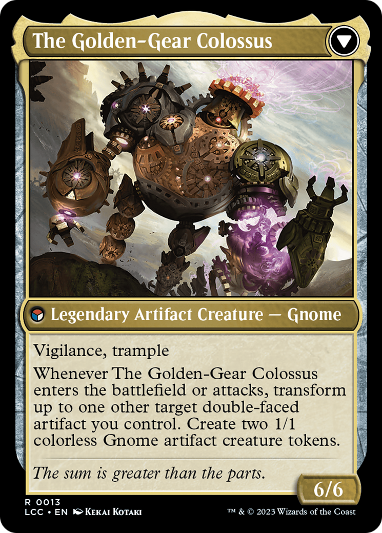 Tetzin, Gnome Champion // The Golden-Gear Colossus [The Lost Caverns of Ixalan Commander] | Nerdhalla Games