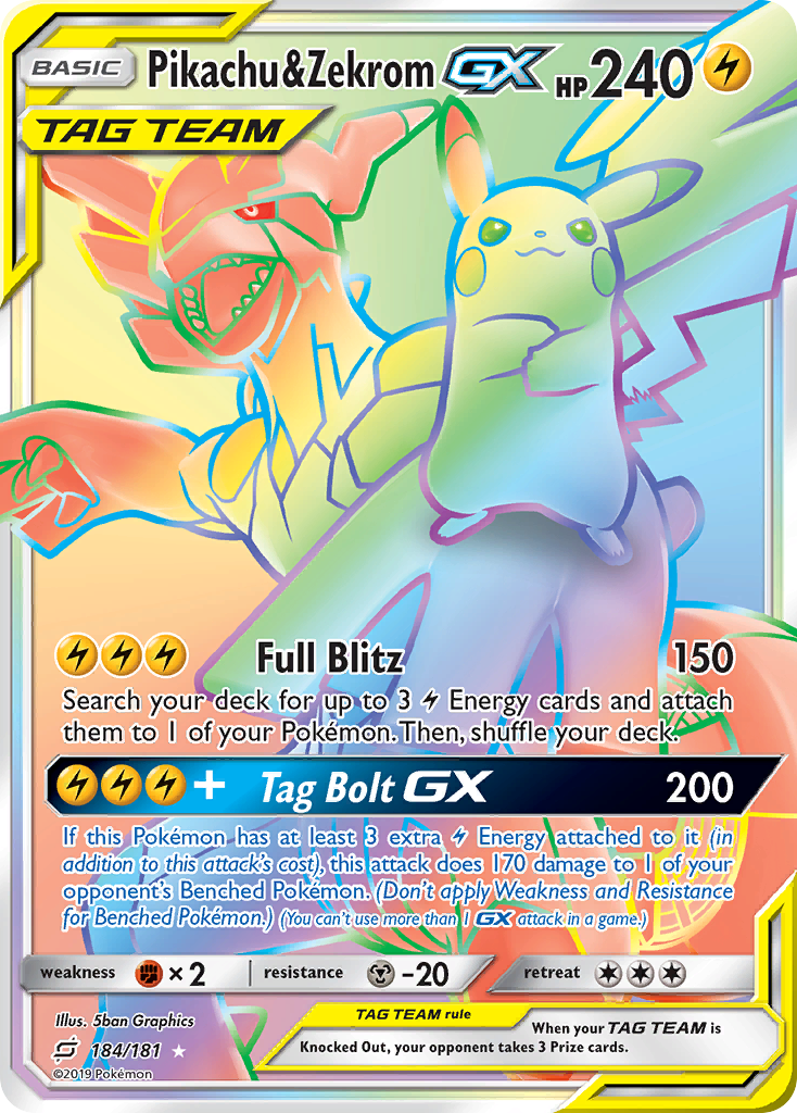 Pikachu & Zekrom GX (184/181) [Sun & Moon: Team Up] | Nerdhalla Games