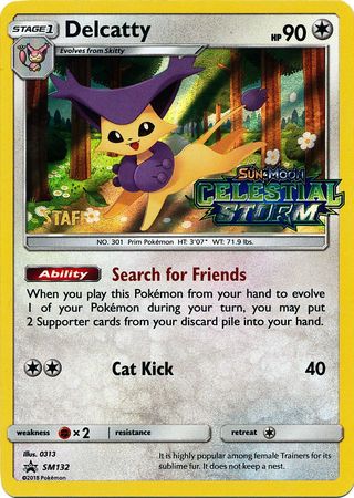 Delcatty (SM132) (Staff Prerelease Promo) [Sun & Moon: Black Star Promos] | Nerdhalla Games