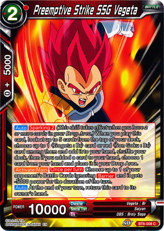 Preemptive Strike SSG Vegeta [BT6-008] | Nerdhalla Games