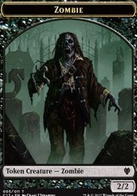 Zombie (005) // Gold (010) Double-sided Token [Commander 2017 Tokens] | Nerdhalla Games