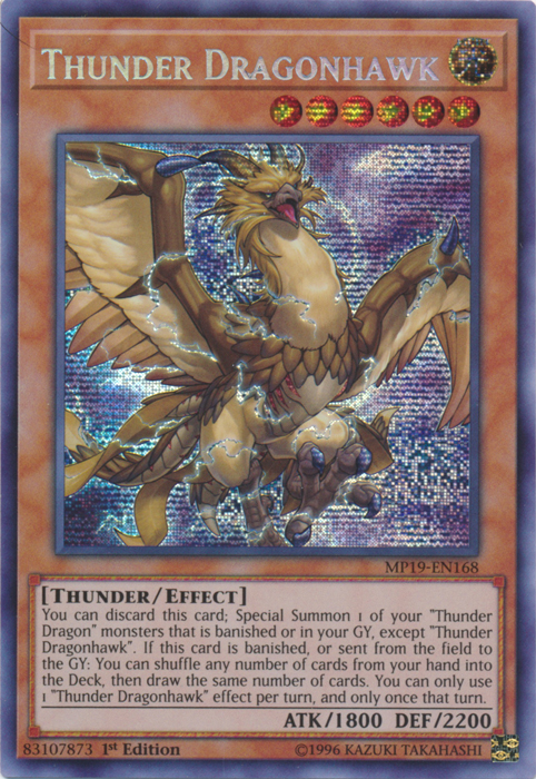 Thunder Dragonhawk [MP19-EN168] Prismatic Secret Rare | Nerdhalla Games