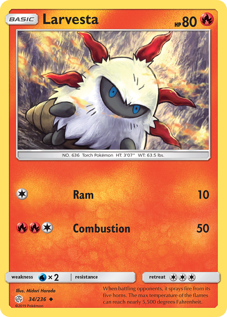 Larvesta (34/236) [Sun & Moon: Cosmic Eclipse] | Nerdhalla Games