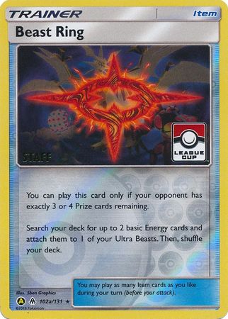 Beast Ring (102a/131) (League Promo Staff) [Sun & Moon: Forbidden Light] | Nerdhalla Games