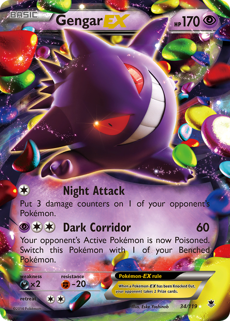 Gengar EX (34/119) [XY: Phantom Forces] | Nerdhalla Games