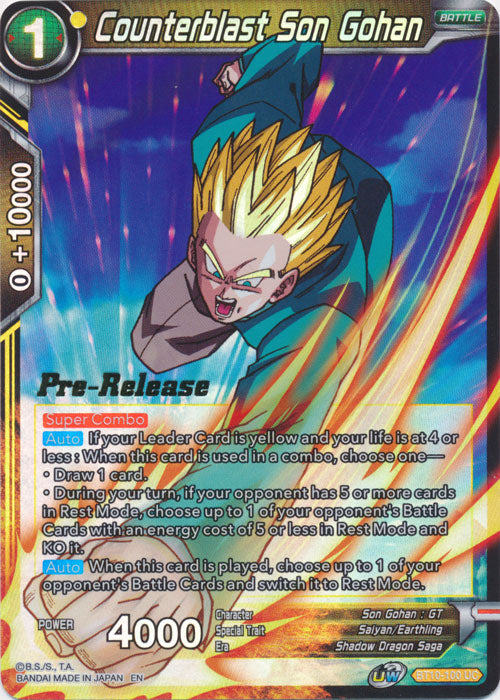 Counterblast Son Gohan (BT10-100) [Rise of the Unison Warrior Prerelease Promos] | Nerdhalla Games