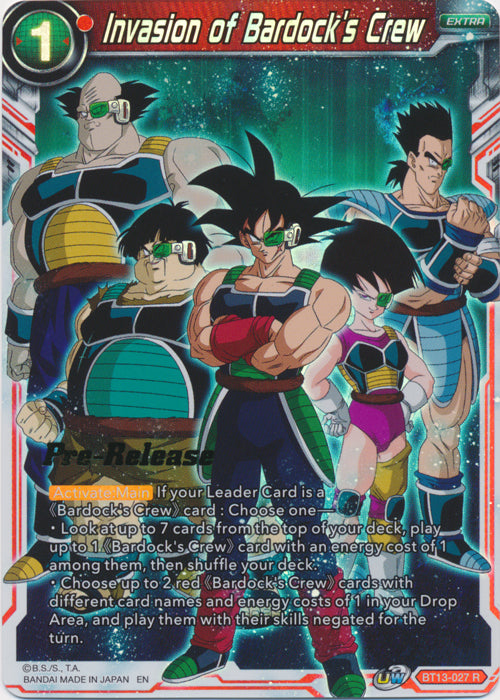 Invasion of Bardock's Crew (BT13-027) [Supreme Rivalry Prerelease Promos] | Nerdhalla Games