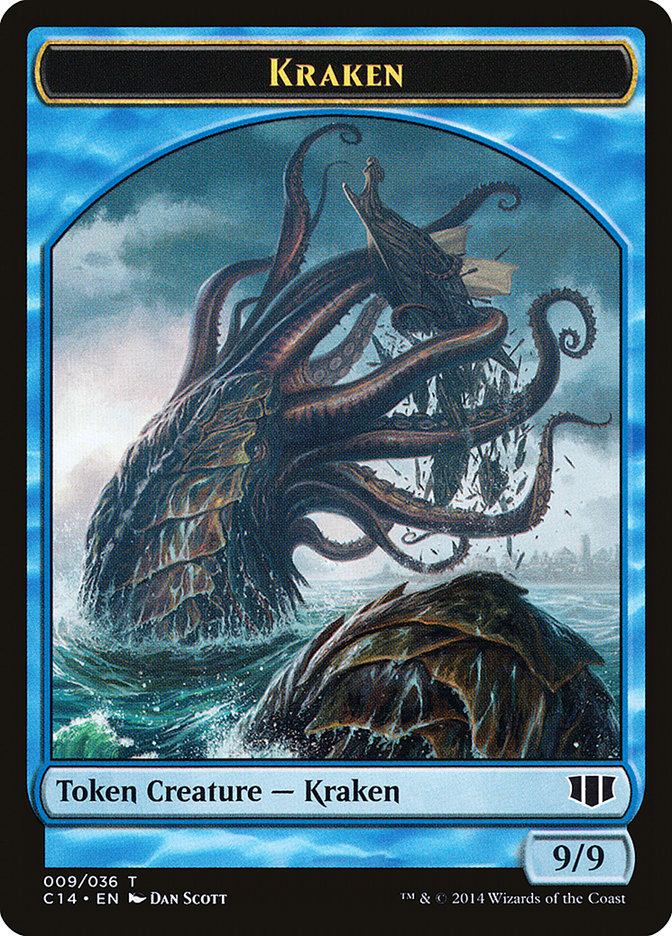 Kraken // Zombie (011/036) Double-sided Token [Commander 2014 Tokens] | Nerdhalla Games