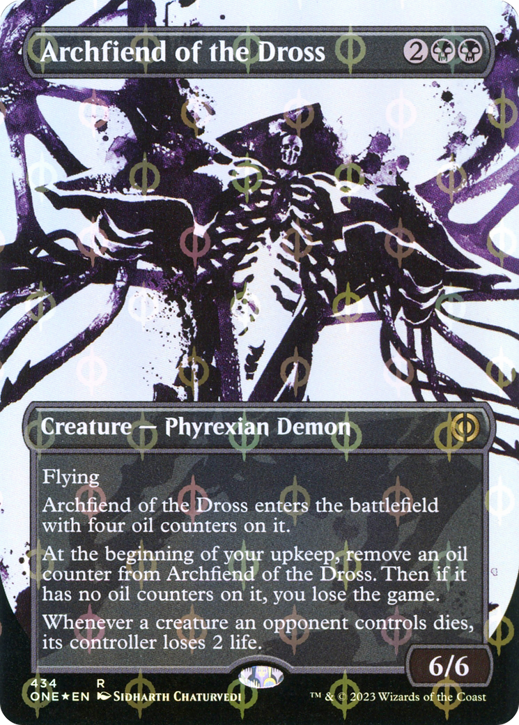 Archfiend of the Dross (Borderless Ichor Step-and-Compleat Foil) [Phyrexia: All Will Be One] | Nerdhalla Games