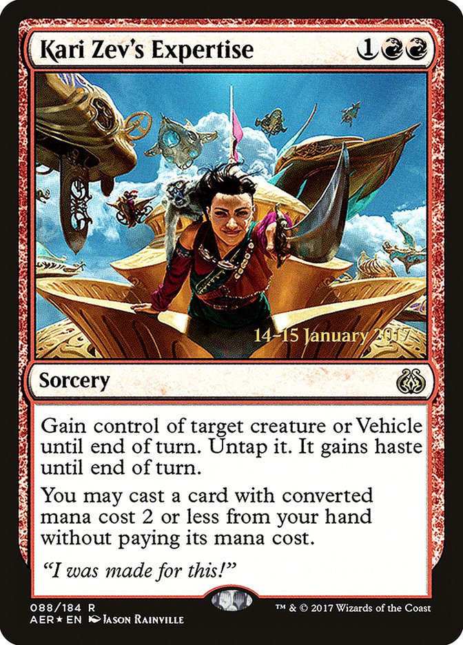 Kari Zev's Expertise  [Aether Revolt Prerelease Promos] | Nerdhalla Games