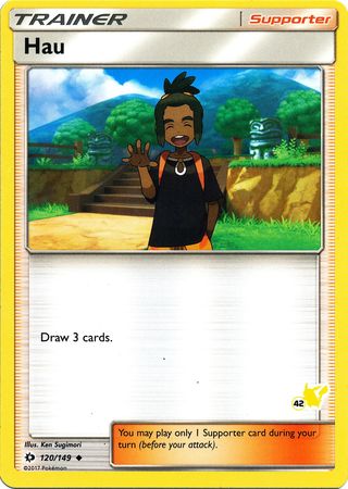 Hau (120/149) (Pikachu Stamp #42) [Battle Academy 2020] | Nerdhalla Games