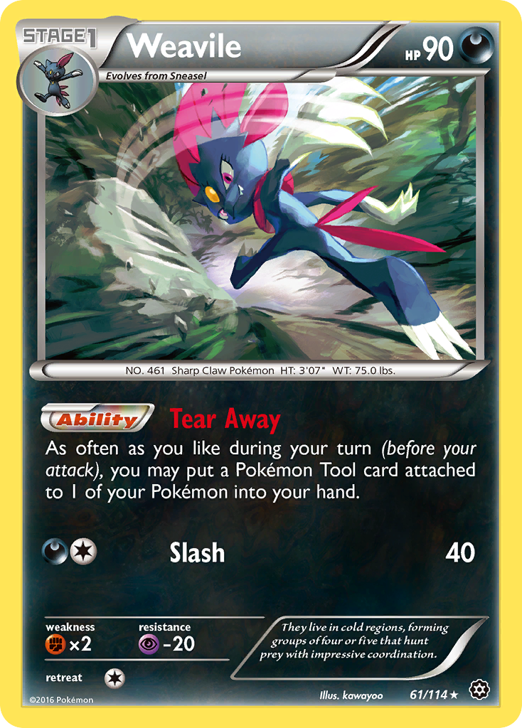 Weavile (61/114) [XY: Steam Siege] | Nerdhalla Games