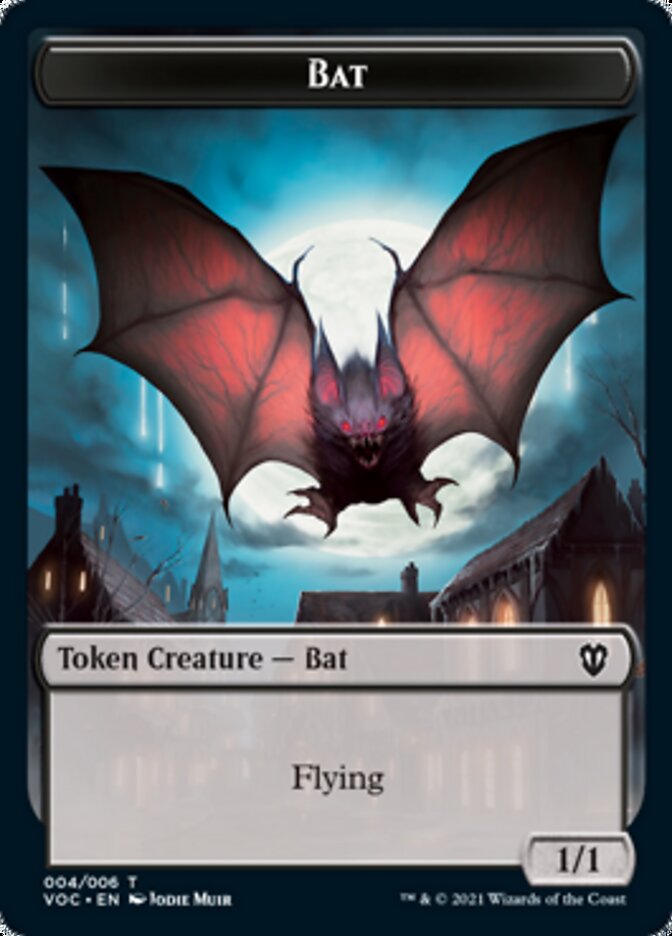 Blood // Bat Double-sided Token [Innistrad: Crimson Vow Commander Tokens] | Nerdhalla Games